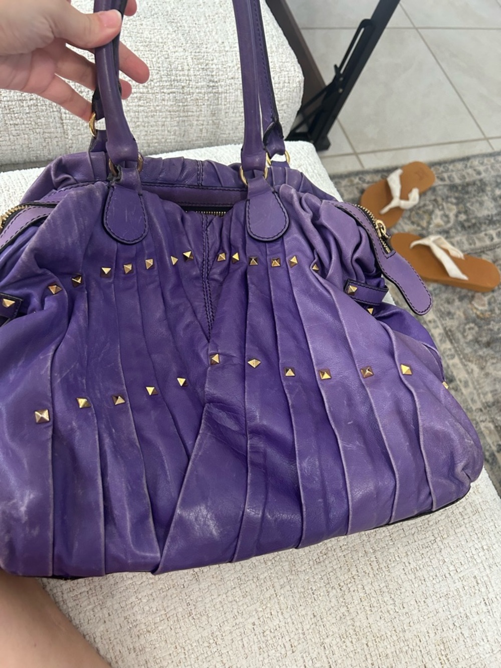 Purple Studded Valentino bag ASO Jenny Humphrey - Picture 2 of 16